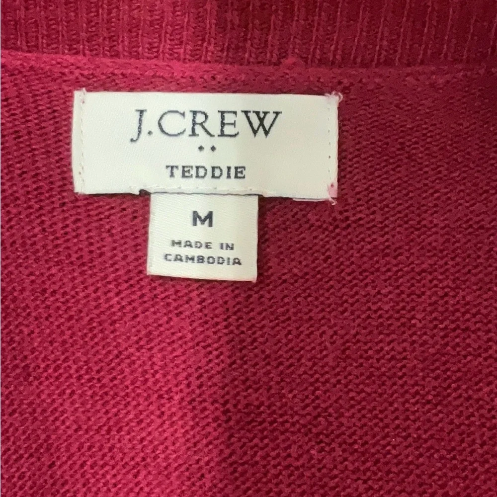 J. Crew Rich Burgundy Merino Wool Blend Teddie Sweater